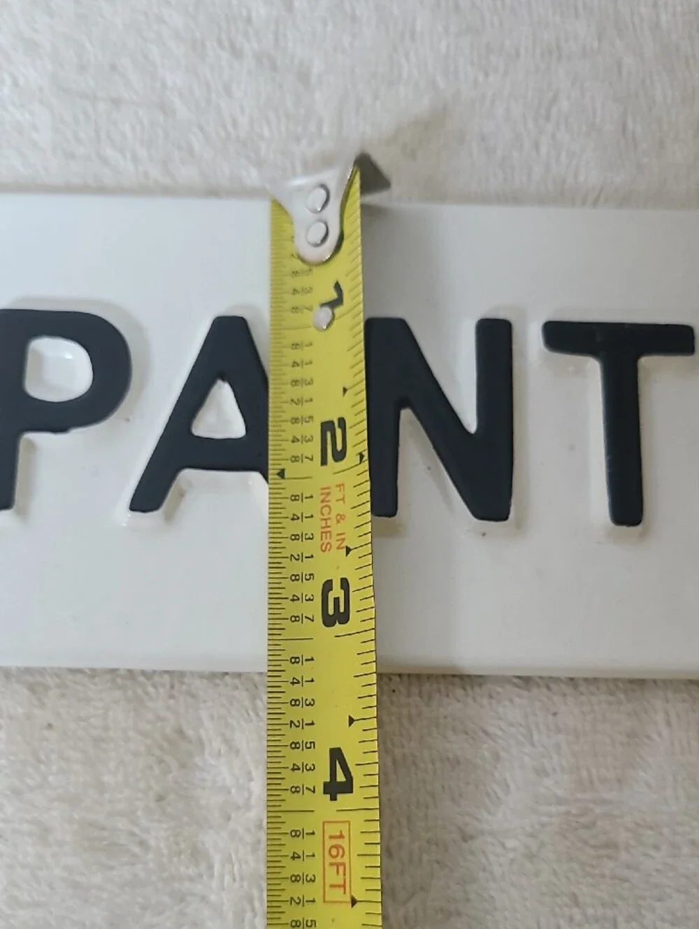 PANTRY Wall Sign - White with Black Lettering
